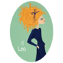 Leo Oval Illustration Sticker