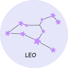 Leo Purple Constellation Zodiac Sticker