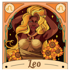 Leo Woman With Golden Hair Illustration Sticker