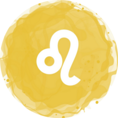 Leo Yellow Watercolor Blot Sticker