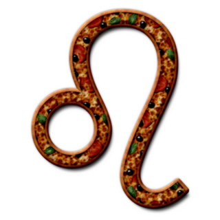Leo Zodiac Astrology Symbol Pizza Sticker
