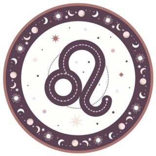 Leo Zodiac Horoscope Sign In Round Frame Sticker