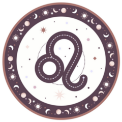 Leo Zodiac Horoscope Sign In Round Frame Sticker