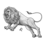 Leo Zodiac Lion Sketch Sticker 