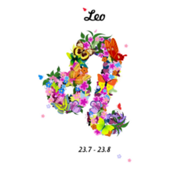 Leo Zodiac Pattern With Butterflies Sticker