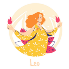 Leo Zodiac Sign Female Fire Illustration Sticker
