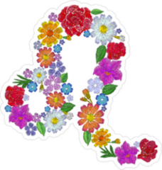 Leo Zodiac Sign Flower Sticker