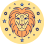Leo Zodiac Sign Illustrated Lion Sticker