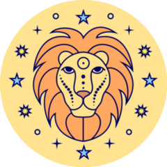 Leo Zodiac Sign Illustrated Lion Sticker