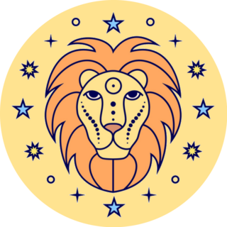 Leo Zodiac Sign Illustrated Lion Sticker
