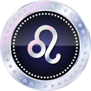 Leo Zodiac Sign In Silver Round Frame Sticker