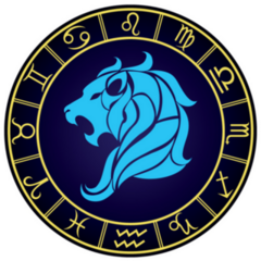 Leo Zodiac Sign In The Golden Frame Sticker