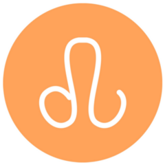 Leo Zodiac Sign Orange Circle Sticker