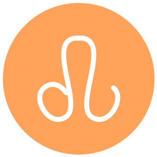 Leo Zodiac Sign Orange Circle Sticker