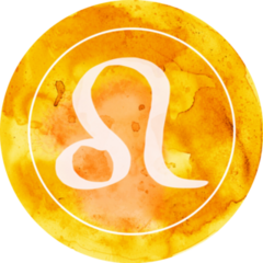 Leo Zodiac Sign Orange Yellow Watercolor Sticker