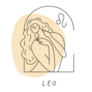 Leo Zodiac Sign Stylized Woman Line Sticker