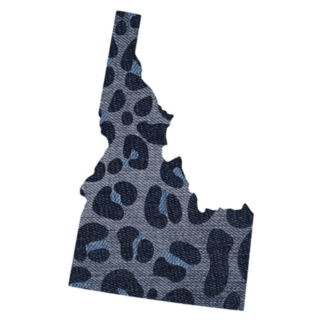 Leopard Print Idaho State Outline Sticker