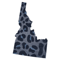 Leopard Print Idaho State Outline Sticker