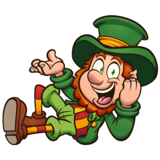 Leprechaun Lying Down Cartoon Sticker