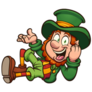 Leprechaun Lying Down Cartoon Sticker