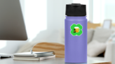 Leprechaun Sitting Against a Mug of Beer Sticker on a Water Bottle (New) example