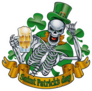 Leprechaun Skeleton With Beer Sticker
