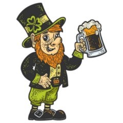 Leprechaun Sketch Engraving Illustration Sticker