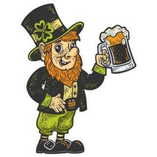 Leprechaun Sketch Engraving Illustration Sticker