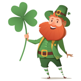 Leprechaun With Clover For Good Luck