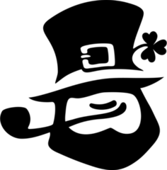 Leprechaun With Hat, Pipe, And Clover Sticker