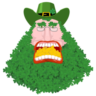 Leprechaun with Shamrock Beard Sticker