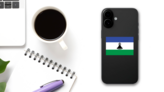 Lesotho Flag Sticker on a Phone (New) example