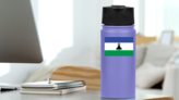 Lesotho Flag Sticker on a Water Bottle (New) example