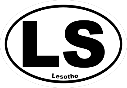Lesotho Ls Oval Sticker