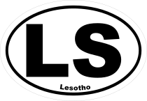 Lesotho Ls Oval Sticker