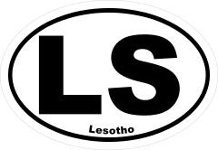 Lesotho Ls Oval Sticker
