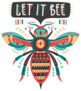 Let It Bee Colorful Patterned Bee Sticker
