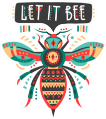 Let It Bee Colorful Patterned Bee Sticker