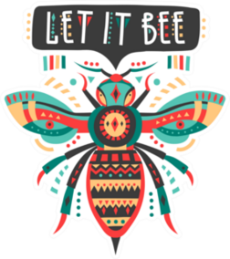 Let It Bee Colorful Patterned Bee Sticker