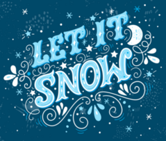 Let It Snow Retro Lettering Winter Sticker