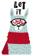 Let It Snow Ski Goggle Llama Sticker