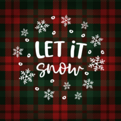 Let It Snow Winter Flannel Sticker