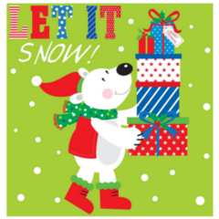 Let It Snow Winter Polar Bear Sticker