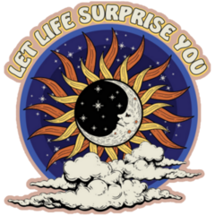 Let Life Surprise You Sunshine Celestial Illustration Sticker