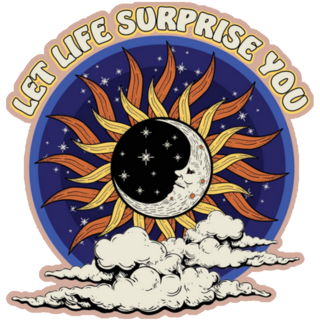 Let Life Surprise You Sunshine Celestial Illustration Sticker