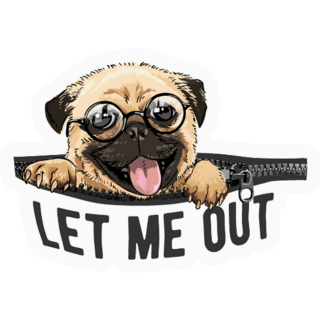 Let Me Out Pug  Sticker