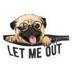 Let Me Out Pug  Sticker