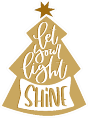 Let The Light Shine Bible Quote Gold Christmas Tree Sticker