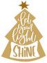 Let The Light Shine Bible Quote Gold Christmas Tree Sticker