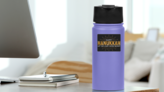 Let The Light Shine Bright Hanukkah Sticker on a Water Bottle (New) example